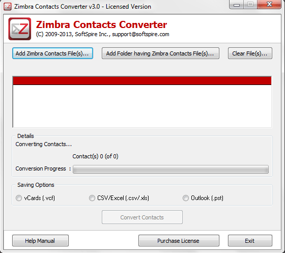 Install and Launch SoftSpire Zimbra Contacts Converter in your Machine