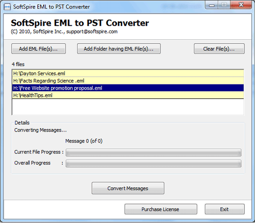 Convert EML files to PST 5.5 full
