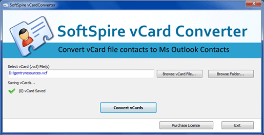 Import vCard in Outlook software